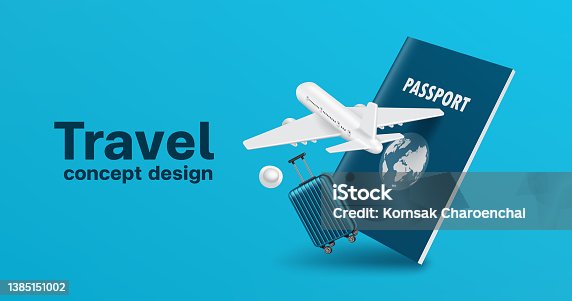 istock airplane and luggage floated in front of the passport for air transport media and tourism during high season 1385151002