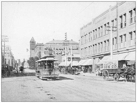 Antique travel photographs of California: Broadway, Los Angeles