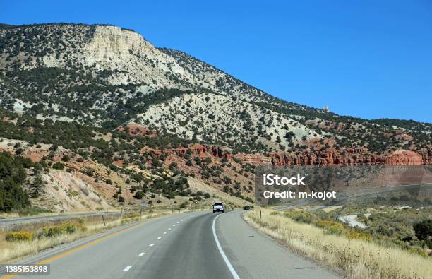 Colorful Cliffs And I70 Stock Photo - Download Image Now - Beauty, Blue, Canyon