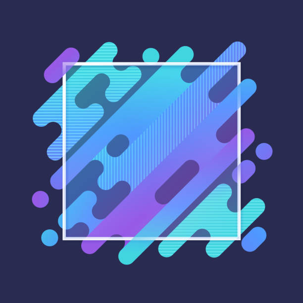 Color Dash Holographic Frame Background Abstract modern gradient blob lines diagonal frame. balance borders stock illustrations