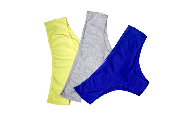 istock Multi-colored women's panties on a white background 1385157414