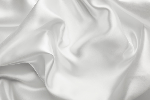 Elegant satin silk wavy, white background