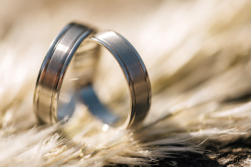 Wedding rings shot in soft focus