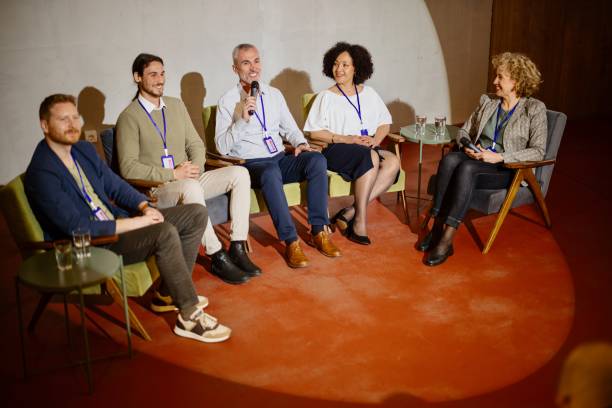 istock A panel of experts participate in a Q&A breakout session during a business conference. 1385168776