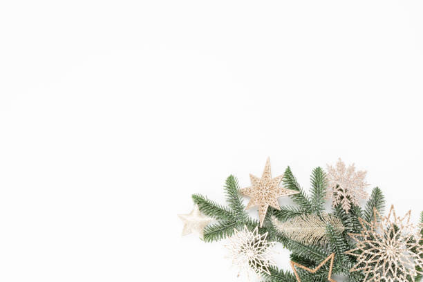 Christmas flat lay composition background.