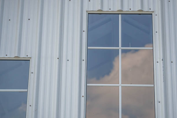The wide door of the factory