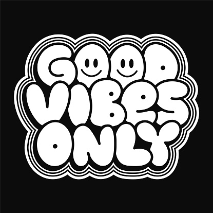 Good vibes only t-shirt print. Vector hand drawn doodle line cartoon illustration. Good vibes only print for t-shirt, poster,sticker,cover,logo concept