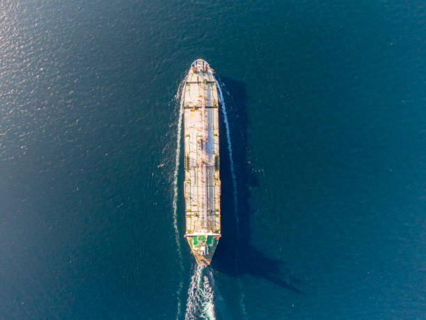 istock Aerial view of freight ship with cargo containers 1385184787