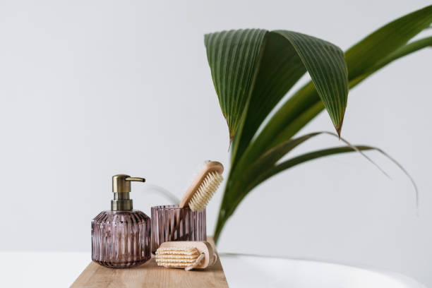 istock Personal accessories in hotel or apartment bathroom 1385195290