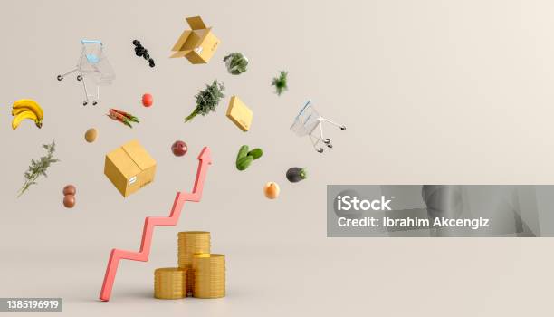 Inflation Concept Stock Photo - Download Image Now - Inflation - Economics, Food, Supermarket