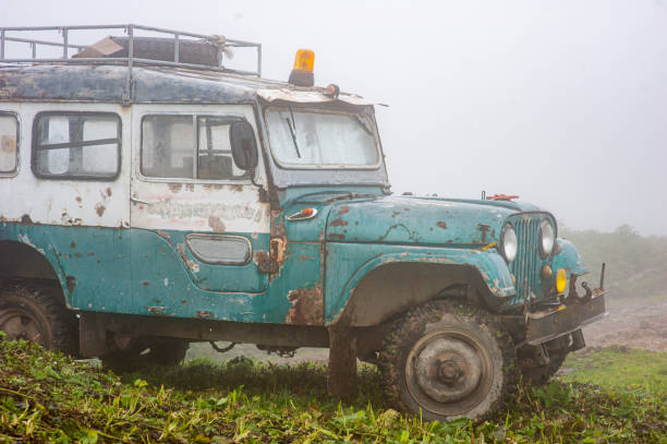 istock Green classic very old all-terrain vehicle 1385203704