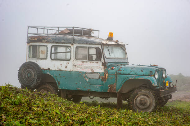 Green classic very old all-terrain vehicle