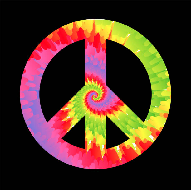istock Tie dye psychedelic surreal peace symbol.Vector tiedye cartoon character illustration logo.Hippie peace symbol,pacific,groovy,60s,70s,psychedelic style trippy print for t-shirt,poster,card concept 1385207494