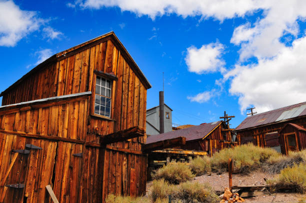 Adandoned buildings at the Bodie State Historic Park, a gold rush ghost town east of the Sierra Nevada of California, western USA