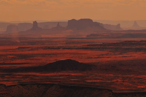 istock Hazy view of a distant Monument Valley 1385223082