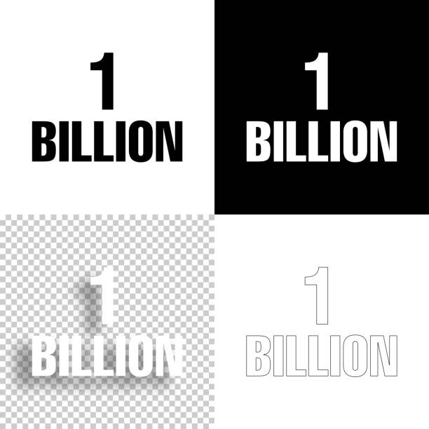1 Billion. Icon for design. Blank, white and black backgrounds - Line icon Icon of "1 Billion" for your own design. Four icons with editable stroke included in the bundle: - One black icon on a white background. - One blank icon on a black background. - One white icon with shadow on a blank background (for easy change background or texture). - One line icon with only a thin black outline (in a line art style). The layers are named to facilitate your customization. Vector Illustration (EPS10, well layered and grouped). Easy to edit, manipulate, resize or colorize. Vector and Jpeg file of different sizes. billions quantity stock illustrations