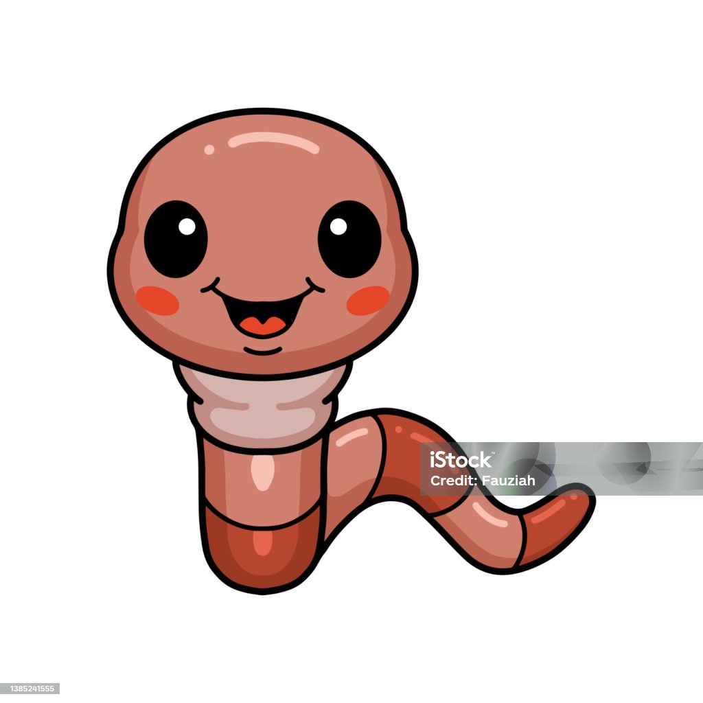 Cute Little Worm Cartoon Character Stock Illustration - Download Image Now  - Animal, Animal Wildlife, Biology - iStock