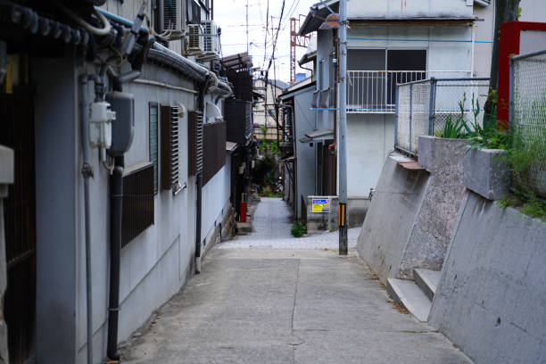 istock Back alley in a residential area 1385269027