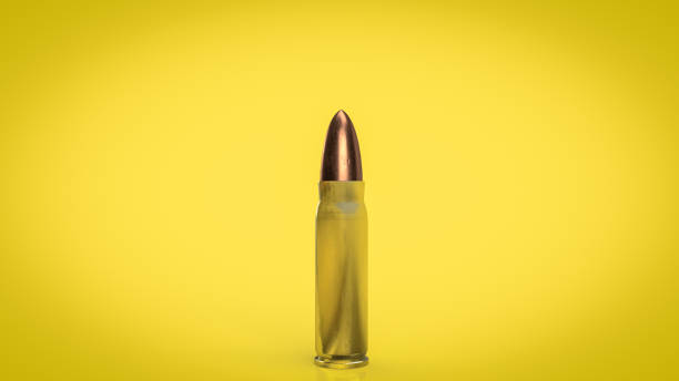 istock The bullet on yellow background for creative concept 3d rendering 1385276305