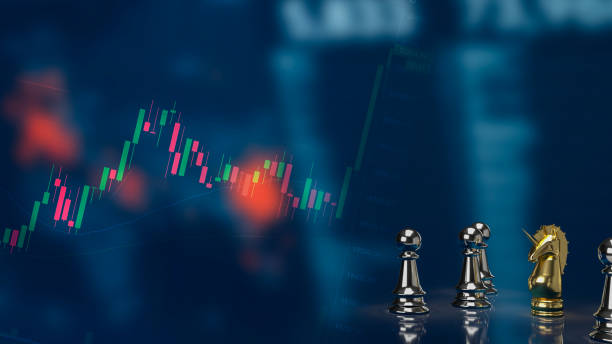 istock The gold unicorn chess on business background 3d rendering 1385277152