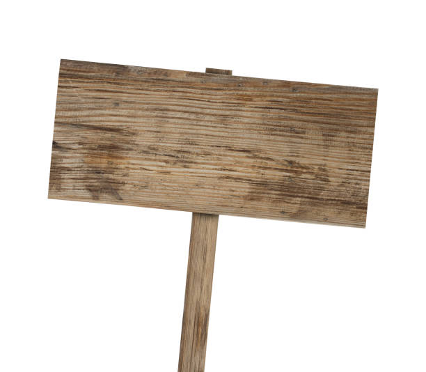 istock wooden sign on white background with cut path. 1385277371