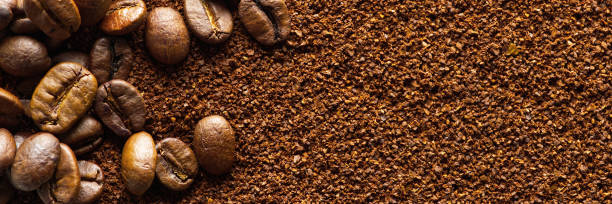 istock Coffee grind texture background , banner. coffee powder abstract background 1385278177