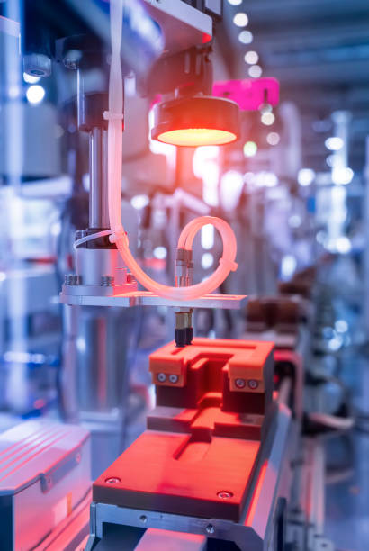 istock smart robot in manufacturing industry for industry 4.0 and technology concept. Robotic vision sensor camera system. 1385279951