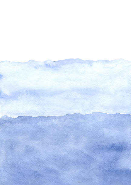 istock Abstract royal blue watercolor background on paper for decoration on ocean, aquatic and winter seasonal concept. 1385280040