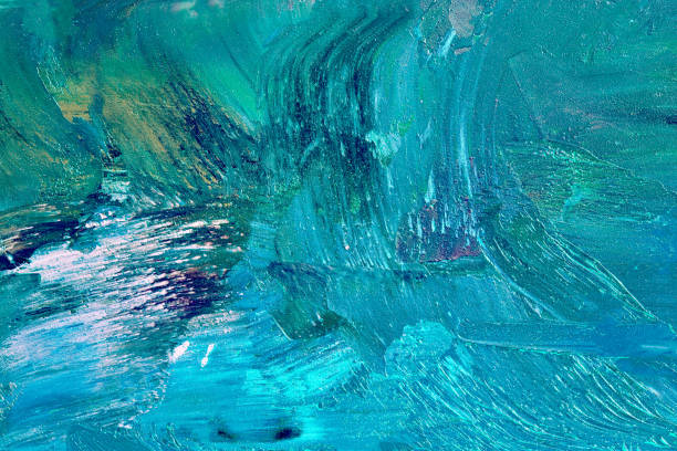 imitación de textura de aceite - fondo rosa, azul y verde azulado - watercolour paints fotos fotografías e imágenes de stock