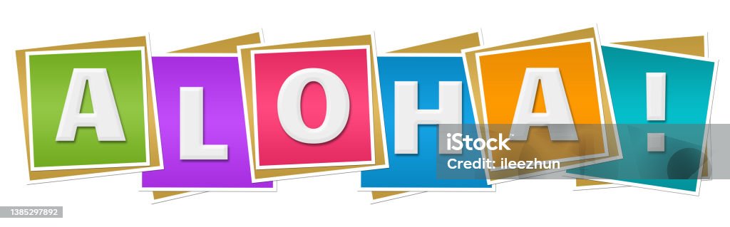 Aloha Block Letters Aloha Colorful Blocks Stock Illustration - Download Image Now ...