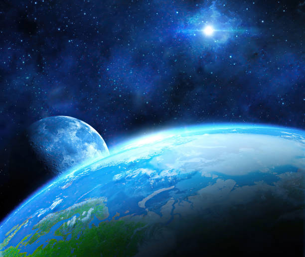 istock 3d rendering Planet earth with sunrise and moon in space 3d illustration elements of this image furnished by NASA https://nasa3d.arc.nasa.gov/detail/ear0xuu2 1385298521