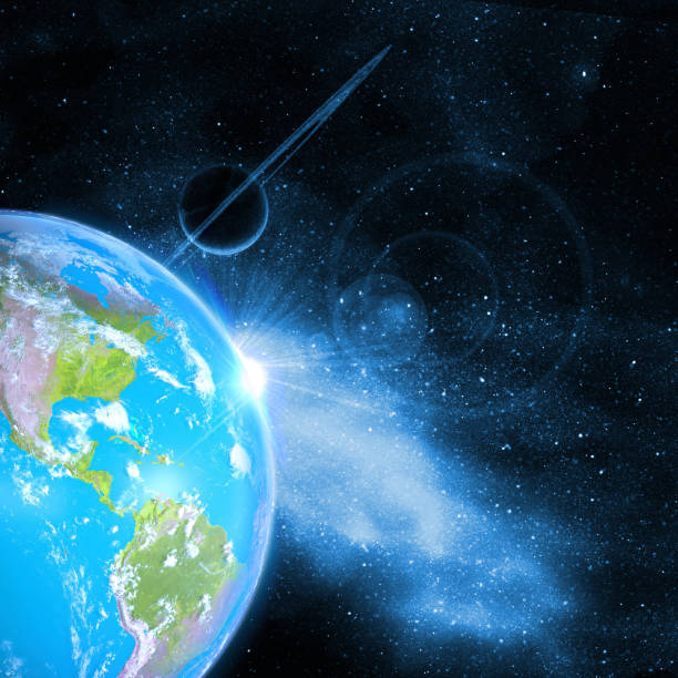 istock 3d rendering earth deep space, abstract blue background,High definition Universe field  with stars, nebula and galaxy 3d illustration elements of this image furnished by NASA https://nasa3d.arc.nasa.gov/detail/ear0xuu2 1385298649