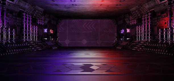 istock OuterSpace Outerspace Scene Dark Grey Abstract Background Futuristic Architechture 3D Illustration 1385306697