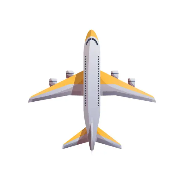Vector illustration of Airplane top view.