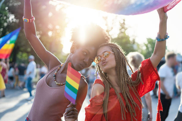 istock Girlfriends meeting at the LGBTQI pride 1385318877