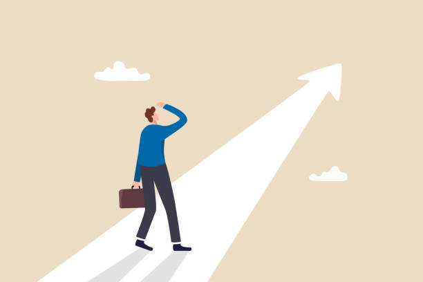 istock Finding purpose, objective and motivation to achieve goal, existential crisis to discover life meaning, challenge to define business target concept, confused businessman aiming at future purpose arrow 1385323104