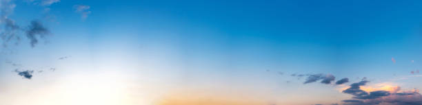 istock Dramatic panorama sky with cloud on sunrise and sunset time. 1385323285