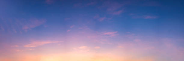 istock Dramatic panorama sky with cloud on sunrise and sunset time. 1385323287