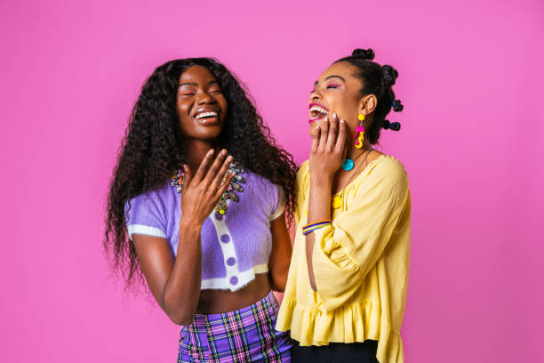 istock Beautiful black women posing in studio 1385325796