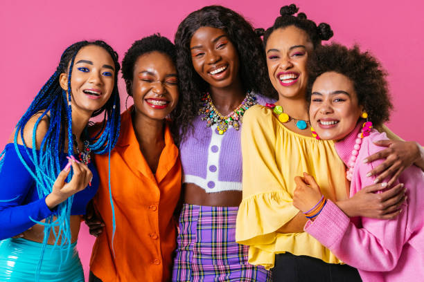 istock Beautiful black women posing in studio 1385325890