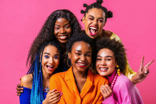 istock Beautiful black women posing in studio 1385325982