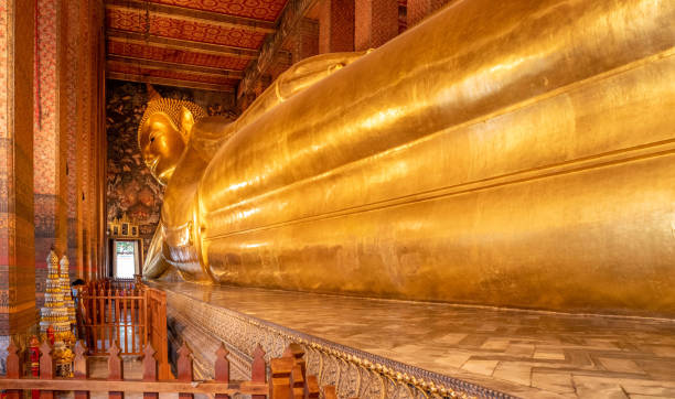 istock Giant reclining Buddha statue 1385327443