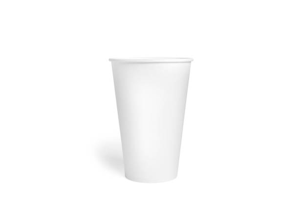 istock White disposable cup isolated on a white background. Paper cup. Coffee cup 1385333309