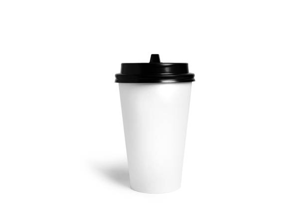 istock White disposable cup with a black lid isolated on a white background. Paper cup. Coffee cup. Takeaway coffee 1385336043