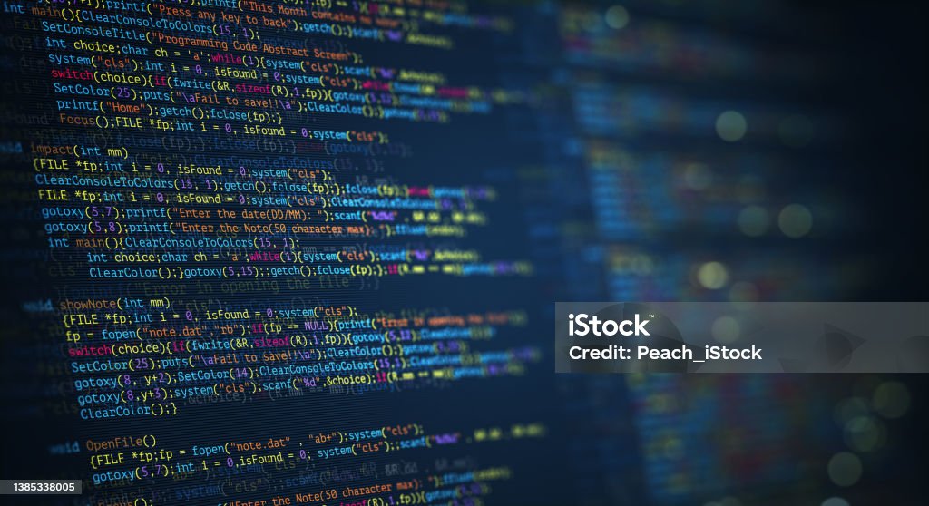 Abstract Modern Tech Of Programming Code Screen Developer Stock Photo ...