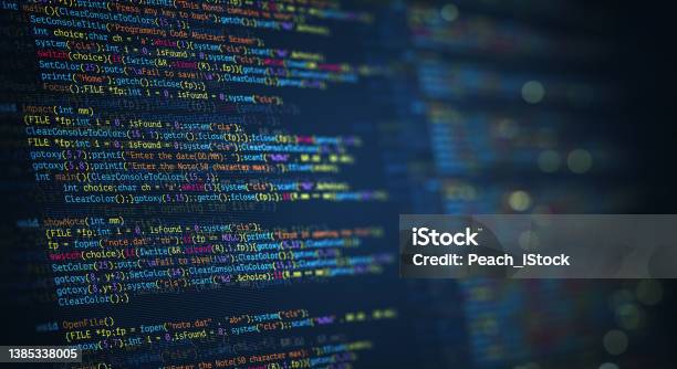 Abstract Modern Tech Of Programming Code Screen Developer Stock Photo ...