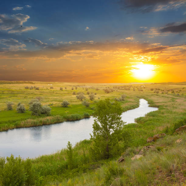 istock beautiful river at the sunset 1385340770