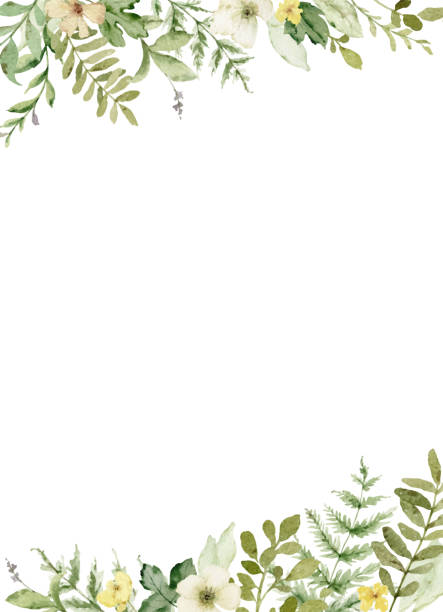 istock Watercolor vector frame with green forest foliage. Floral illustration for  greetings, wallpapers, invitation, wedding stationary, fashion, background. 1385341103