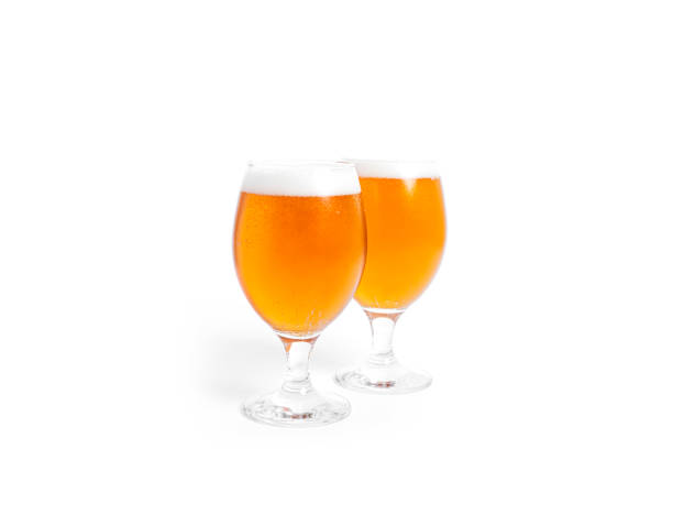 istock A glasses of light beer isolated on a white background. Light beer 1385358133