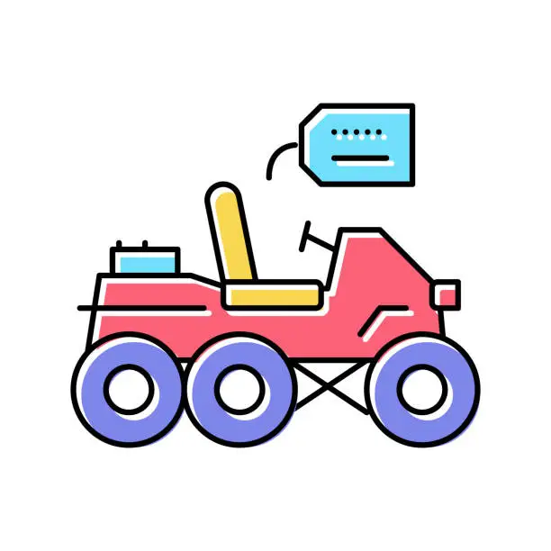 Vector illustration of homemade vehicle color icon vector isolated illustration